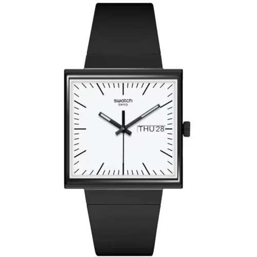 Swatch SO34B700 WHAT IF…BLACK? Unisex Kol Saati